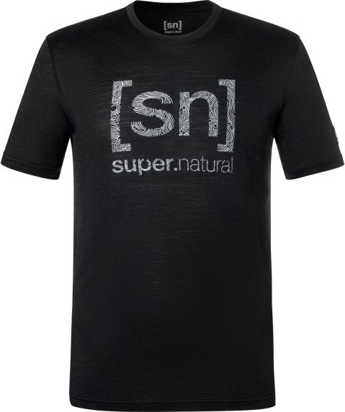 super.natural - Logo Lines Tee - Merinoshirt Gr XXL schwarz