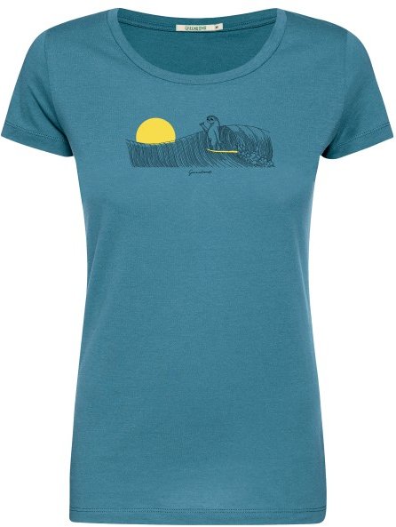 GreenBomb - Women's Animal Sloth Waves Loves T-Shirt - T-Shirt Gr XL türkis