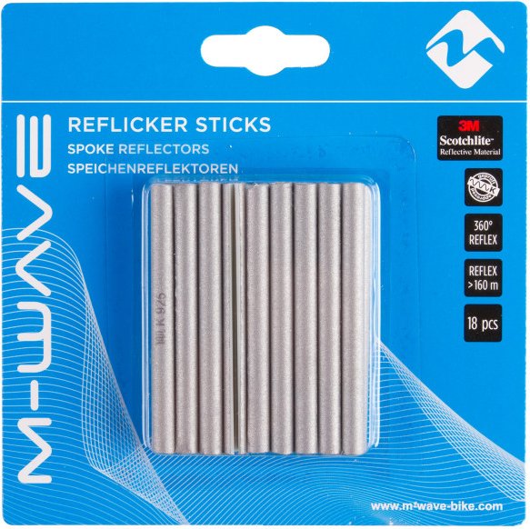 M-Wave - Reflicker Sticks Speichenreflektoren Gr 18 Stück grau