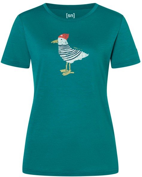 super.natural - Women's Johnny Tee - Merinoshirt Gr M pacific / various