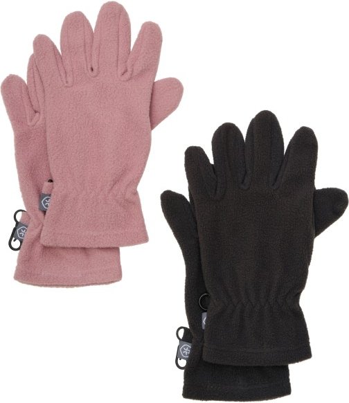 Color Kids - Kid's Gloves Fleece 2 Pair Set - Handschuhe Gr 8-10 Years rosa/schwarz