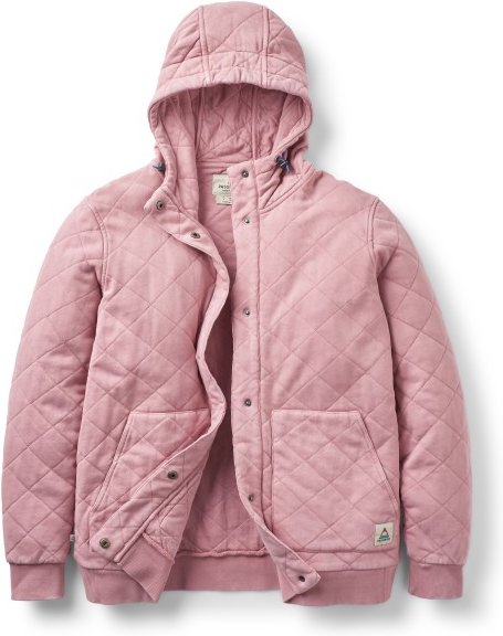 Passenger - Women's Clementine Recy. Quilted Popper Up Hoodie - Hoodie Gr M rosa