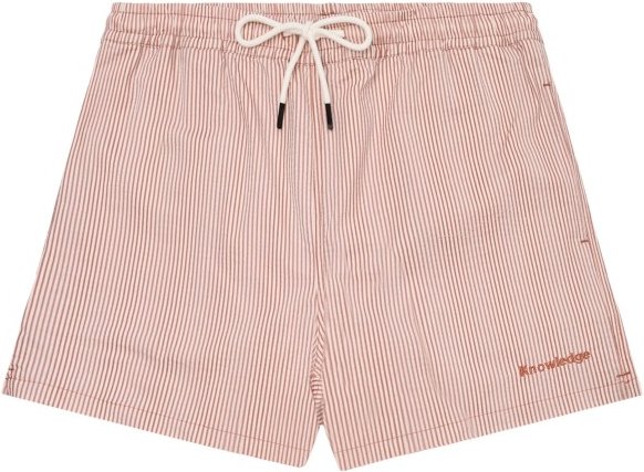 KnowledgeCotton Apparel - Mid-Thigh Stripe Seersucker Swimshorts - Badehose Gr L rosa