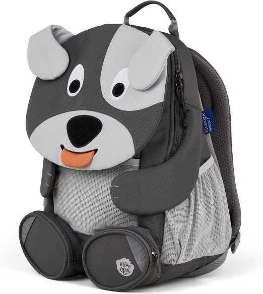 Affenzahn - Großer Freund Hund - Kinderrucksack Gr 8 l grau