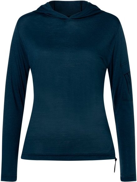 super.natural - Women's Relax Light Pocket Hoodie - Merinohoodie Gr XS blau