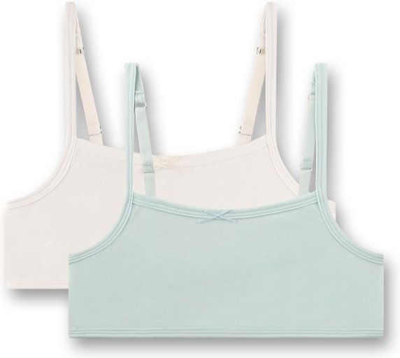 Sanetta - Kid's Doppelpack Bustier 349463 - Alltagsunterwäsche Gr 128 grau/weiß