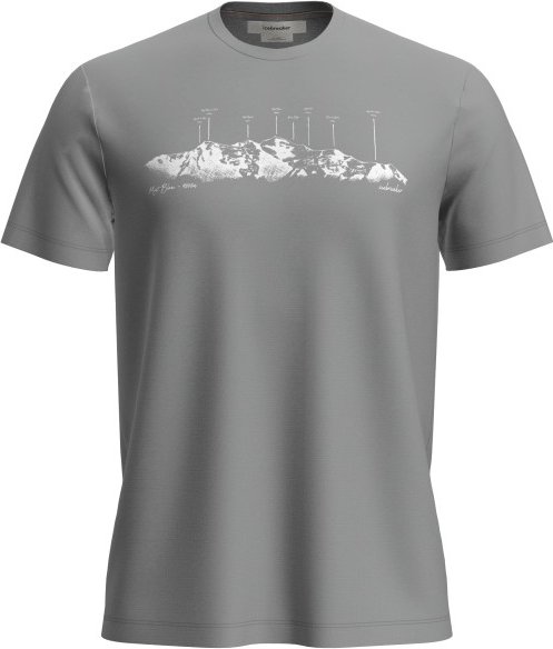 Icebreaker - Merino 150 Tech Lite S/S Tee The Peaks - Merinoshirt Gr L grau