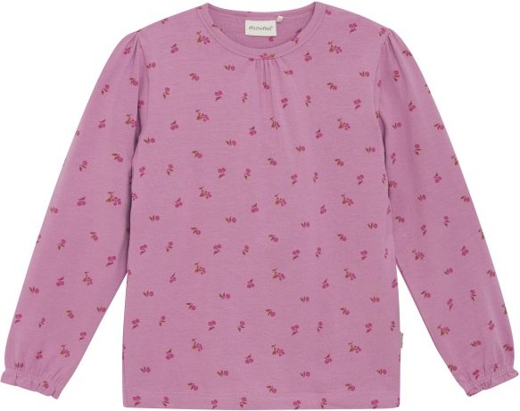 Minymo - Kid's T-Shirt L/S AOP Modal - Longsleeve Gr 134 rosa