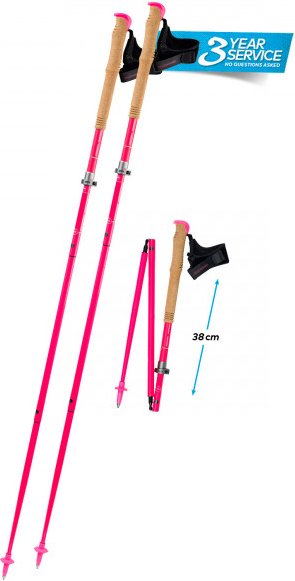 Komperdell - Carbon Cloud FXP Team Vario - Trailrunning Stöcke Gr 105-125 cm rosa