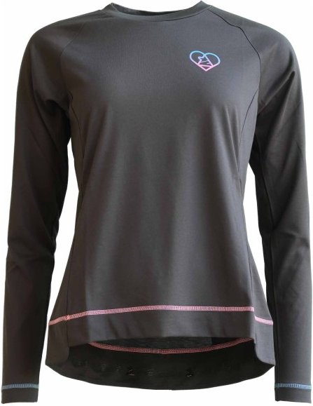 Thumbnail - Zimtstern - Women's Pureflowz Eco Shirt L/S - Radtrikot Gr XS grau/schwarz