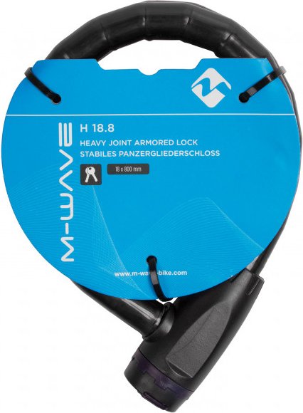 M-Wave - Panzergliederschloss H 18.8 - Fahrradschloss Gr Ø 18 x 800 mm blau