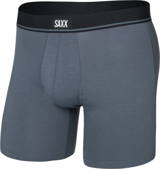 Saxx - Essential Cotton Boxer Brief Fly - Alltagsunterwäsche Gr M blau