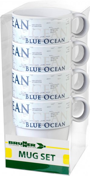 Brunner - Mug Set Blue Ocean - Becher Gr 4 Pieces grau/weiß
