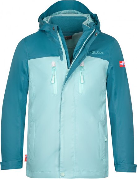 Trollkids - Girl's Bryggen 3in1 Jacket - Doppeljacke Gr 128 türkis/blau