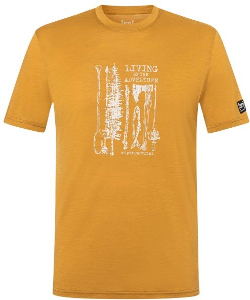 super.natural - Fishing Adventure Tee - Merinoshirt Gr L gelb