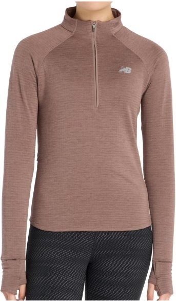 New Balance - Women's Athletics Heat Grid 1/2 Zip - Longsleeve Gr XS braun