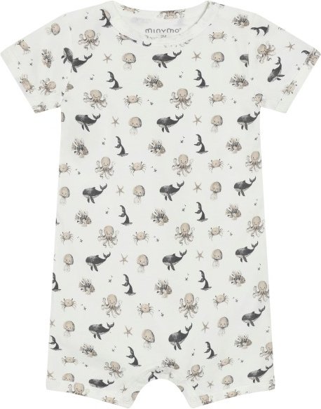 Minymo - Kid's Suit S/S AOP - Body Gr 86 weiß