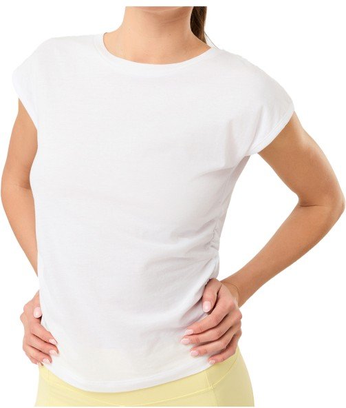 Mandala - Women's Side Ruffled Top - T-Shirt Gr XS weiß