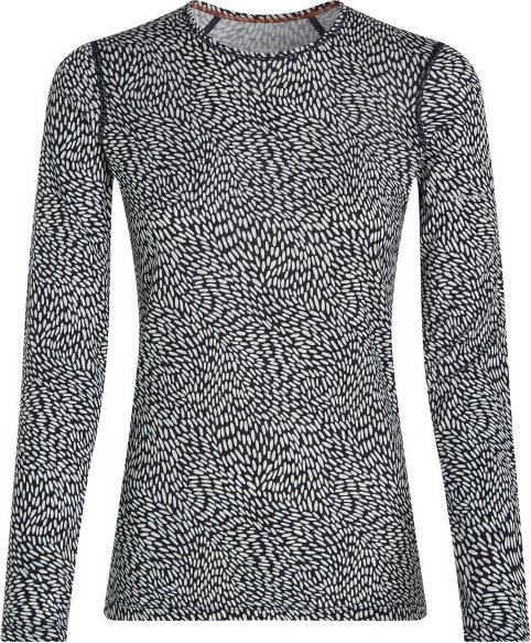 Thumbnail - Icebreaker - Women's Merino 200 Oasis L/S Crewe Flock Forms - Merinounterwäsche Gr M grau