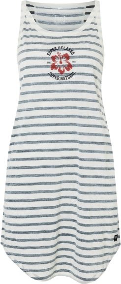 Thumbnail - super.natural - Women's Relax Hibiskus Stripe Dress - Kleid Gr L grau/weiß
