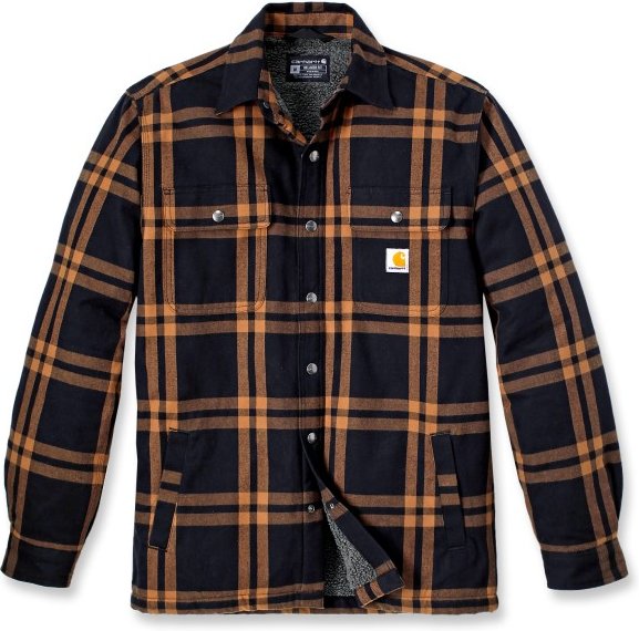 Carhartt - Flannel Sherpa Lined Shirt Jacket - Freizeitjacke Gr S braun