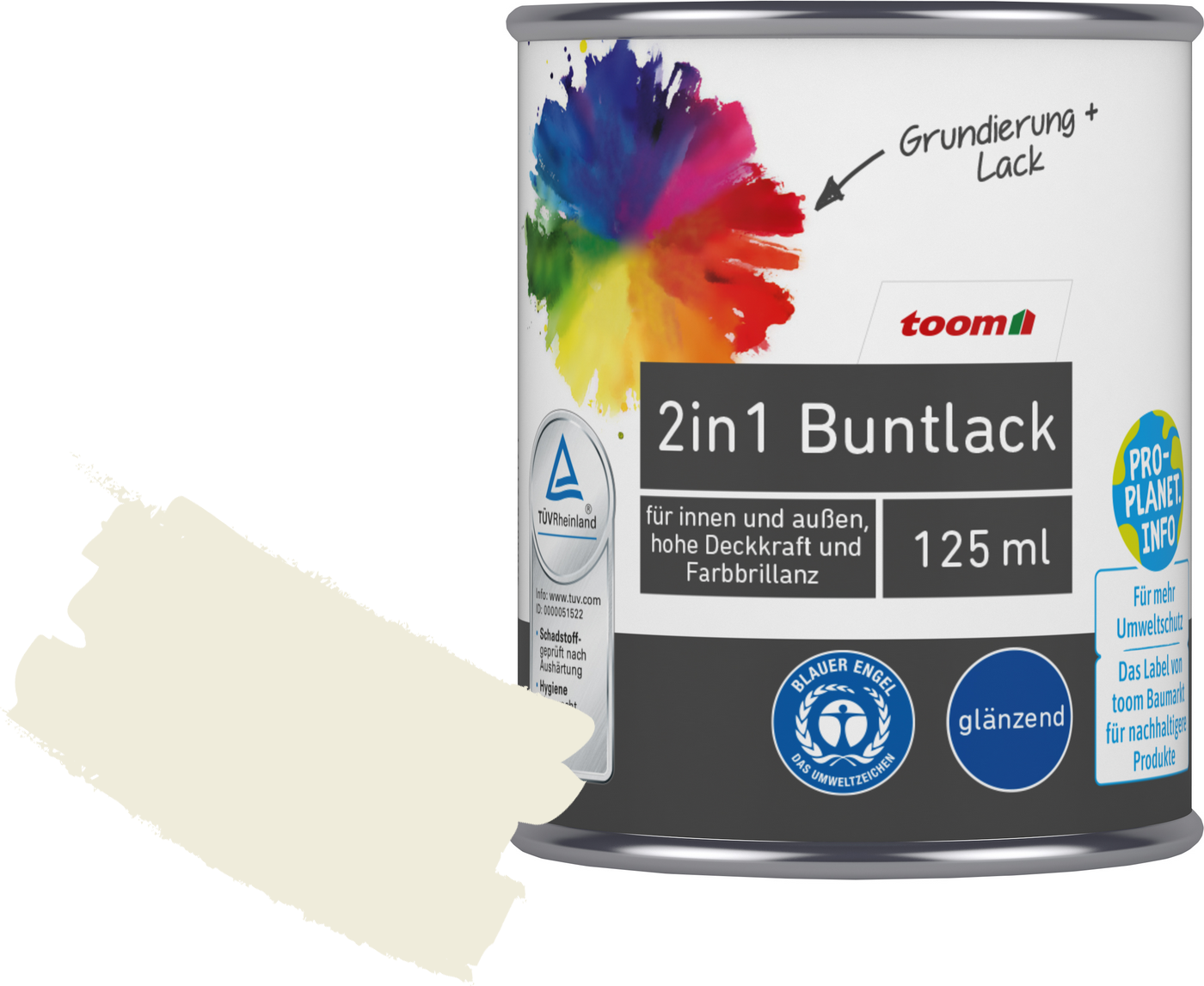 Thumbnail - 2in1 Buntlack 'Eisblume' weiß glänzend 125 ml