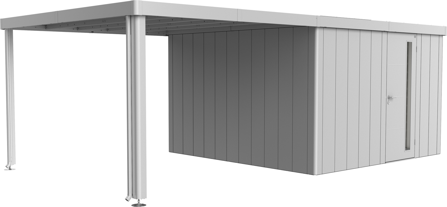 Biohort Seitendach zu Gerätehaus 'Neo' Größe 4A/4B/4C/4D silber-metallic