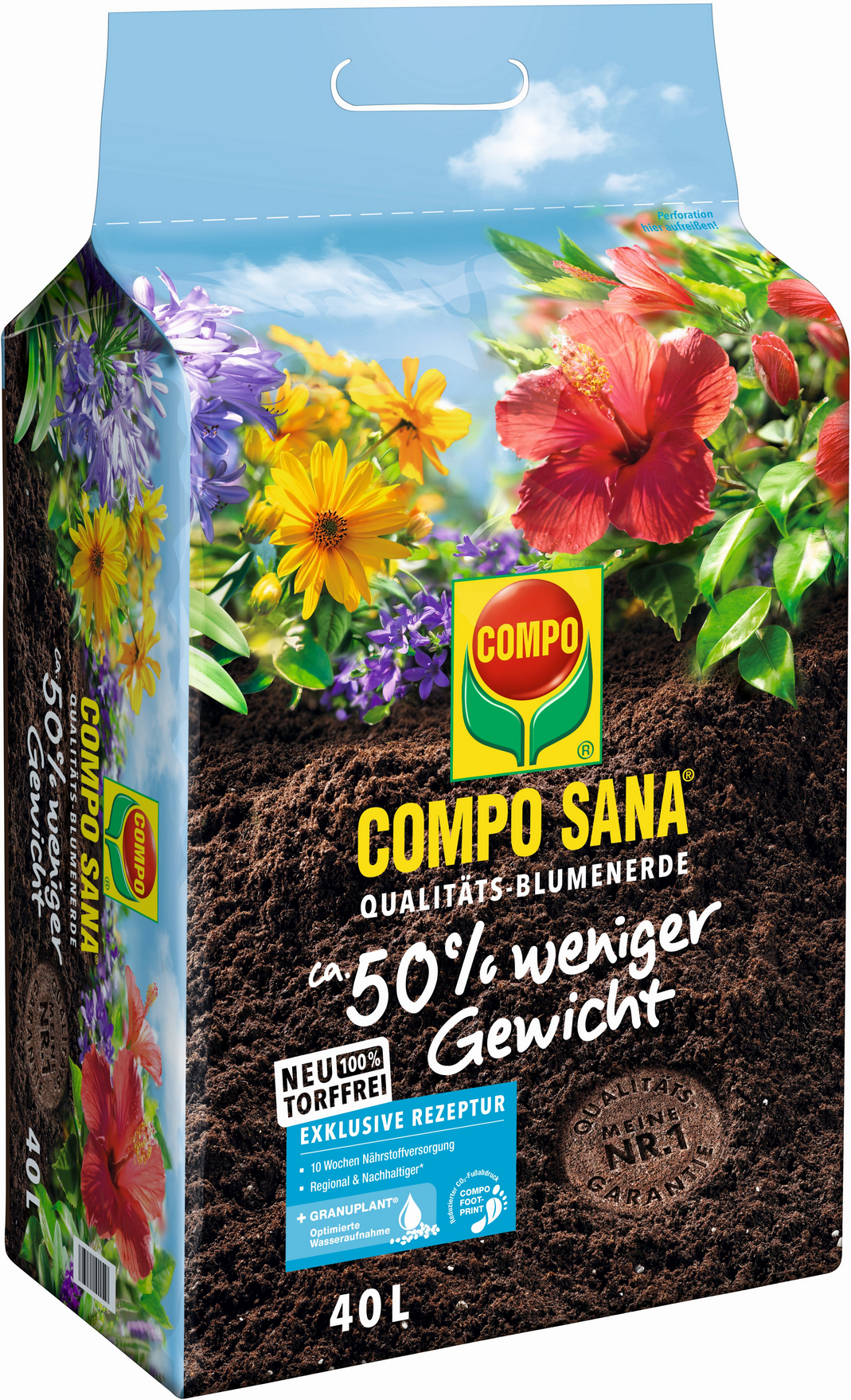Thumbnail - Qualitäts-Blumenerde 'Compo Sana' leicht torffrei 40 l