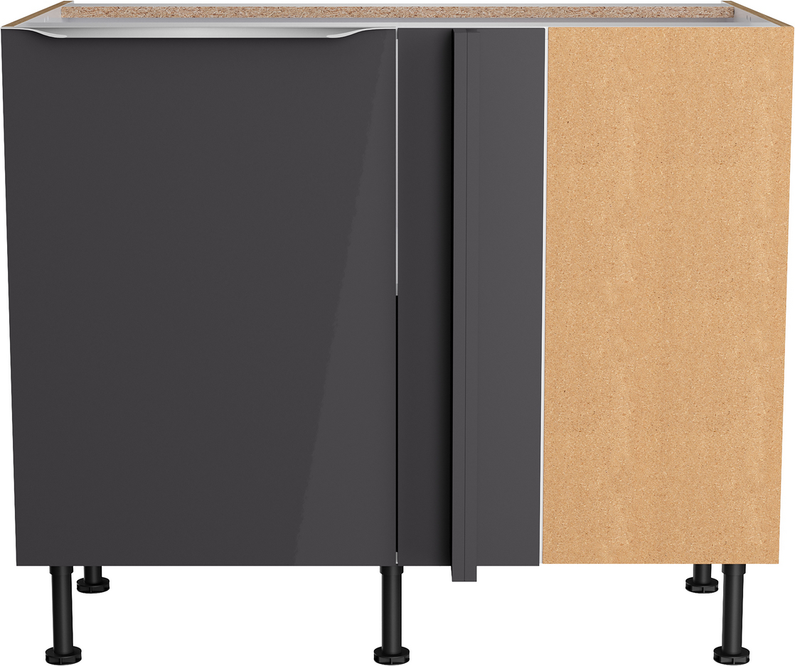 OPTIFIT Eckunterschrank 'Optikomfort Linus984' anthrazit/eichefarben 100 x 87 x 58,4 cm