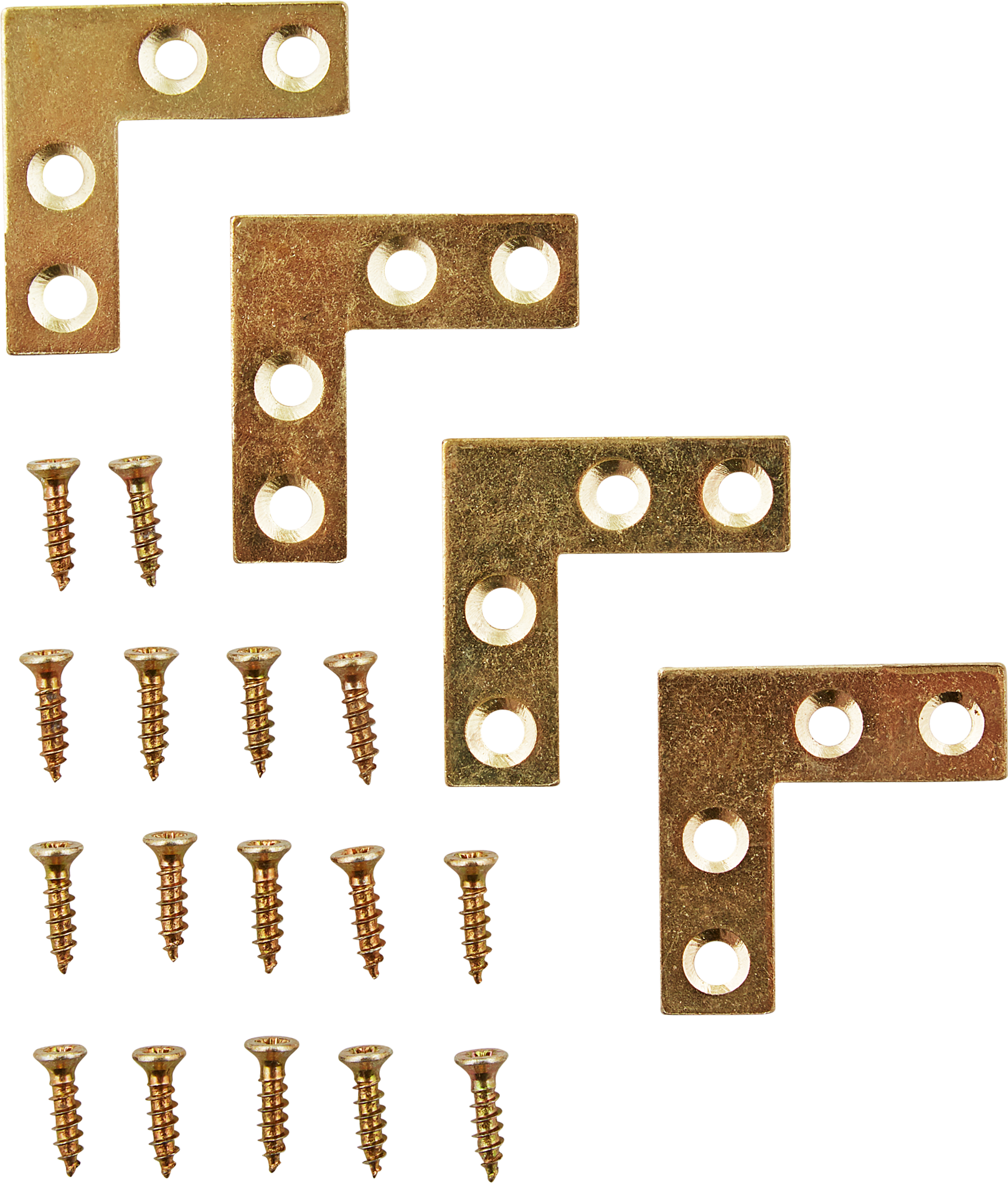 toom Möbelwinkel Stahl vermessingt 4 Stück 10 x 30 x 30 mm seitliche Verschraubung