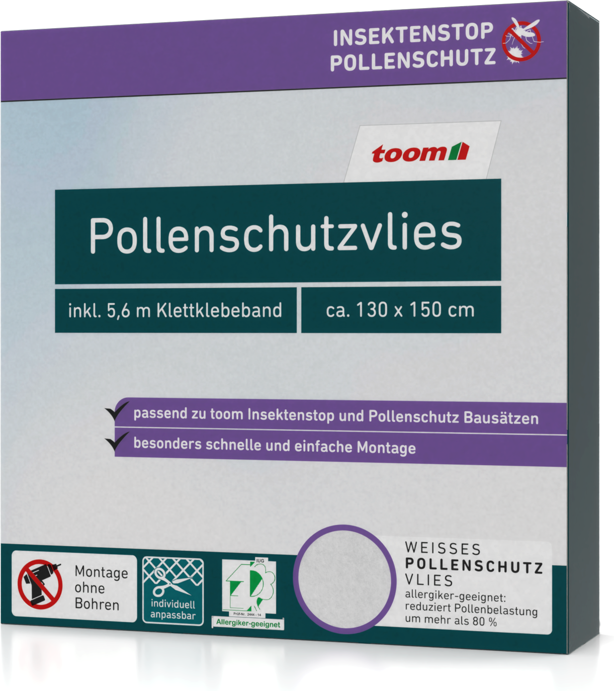 toom Pollenschutz-Vlies weiß 130 x 150 cm
