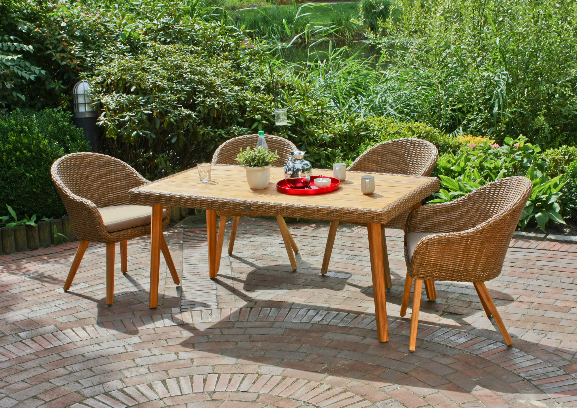 Garden Pleasure Gartenmöbel-Set 'Carson' braun 5-teilig