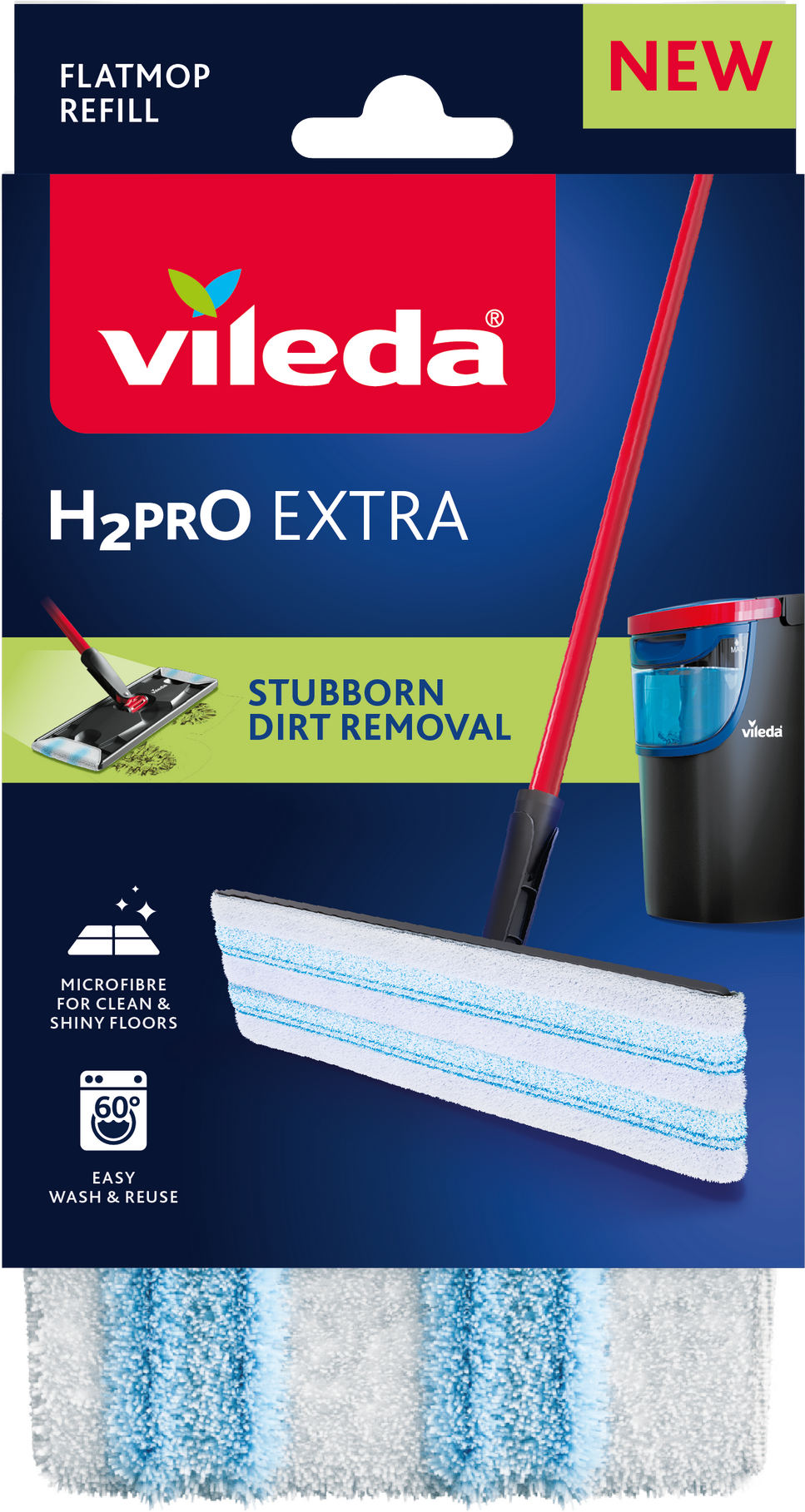 Vileda Ersatzbezug für 'H2Pro Flat Mop' Microfaser