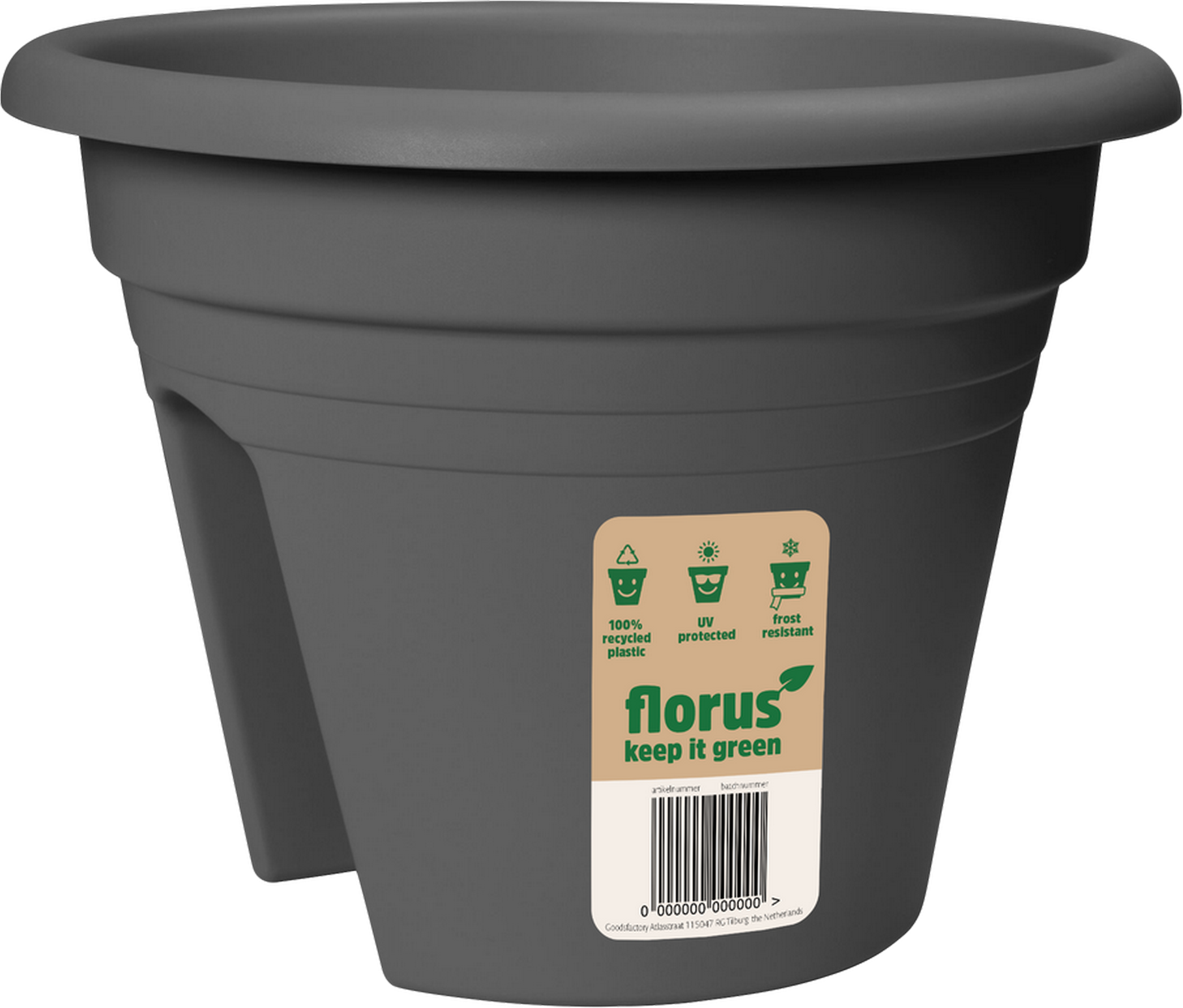 Elho Blumenkasten 'Mediterran 2-way' Ø 30 x 22,5 cm grau