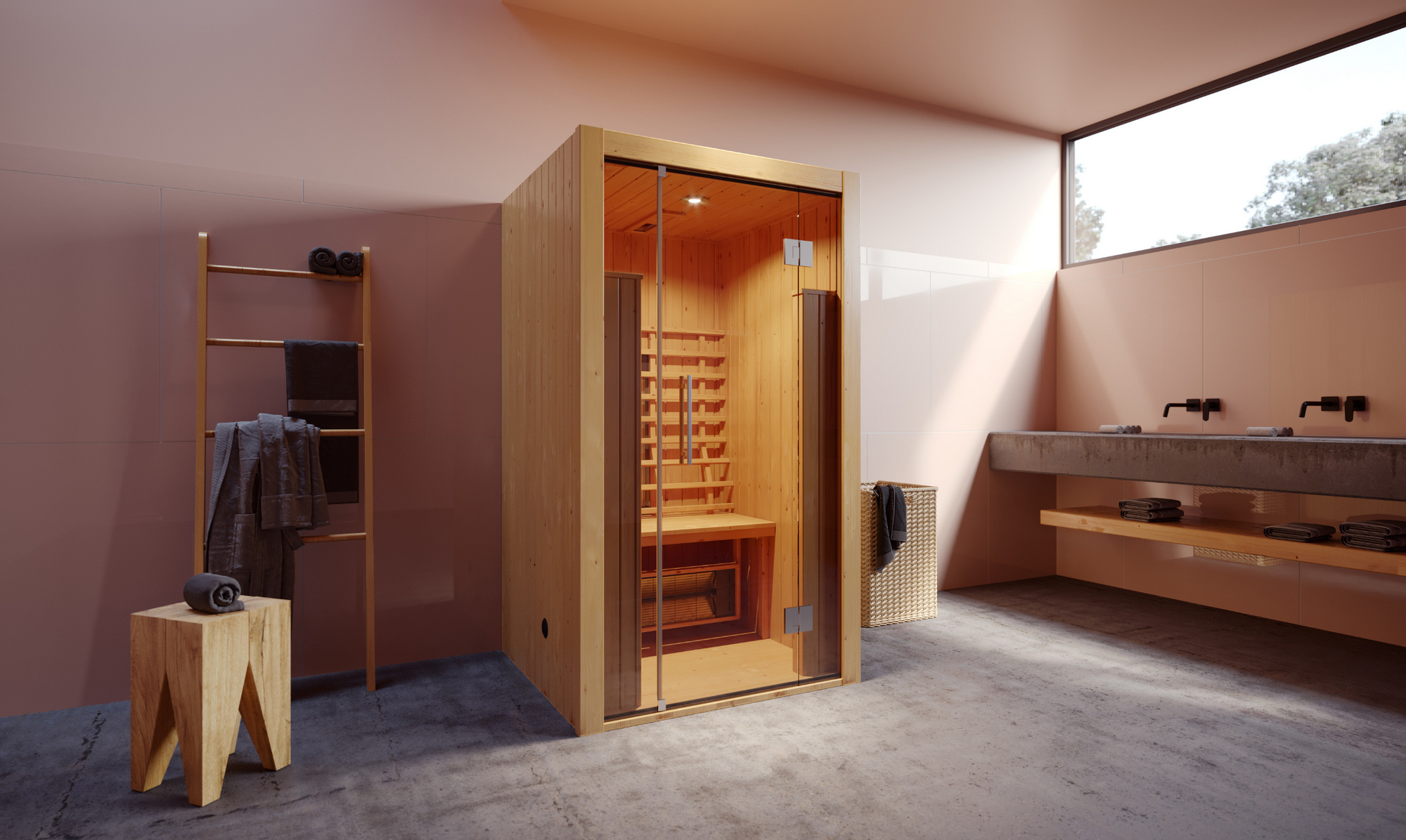 Thumbnail - Weka Infrarot-Kabine 'Hamina 1' 109,5 x 103,5 cm mit Glasfront