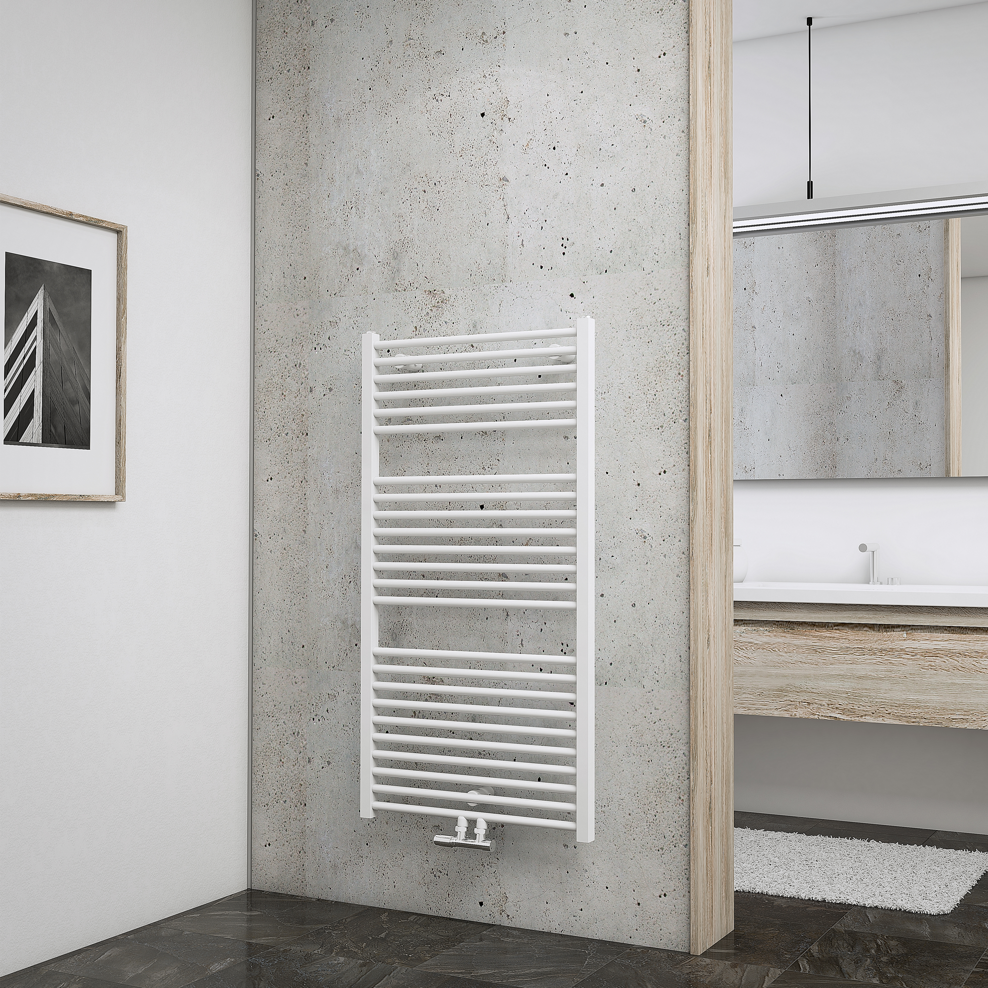 Schulte Badheizkörper 'Turbo' mit Mittelanschluss, weiß, 113,5 x 60 cm