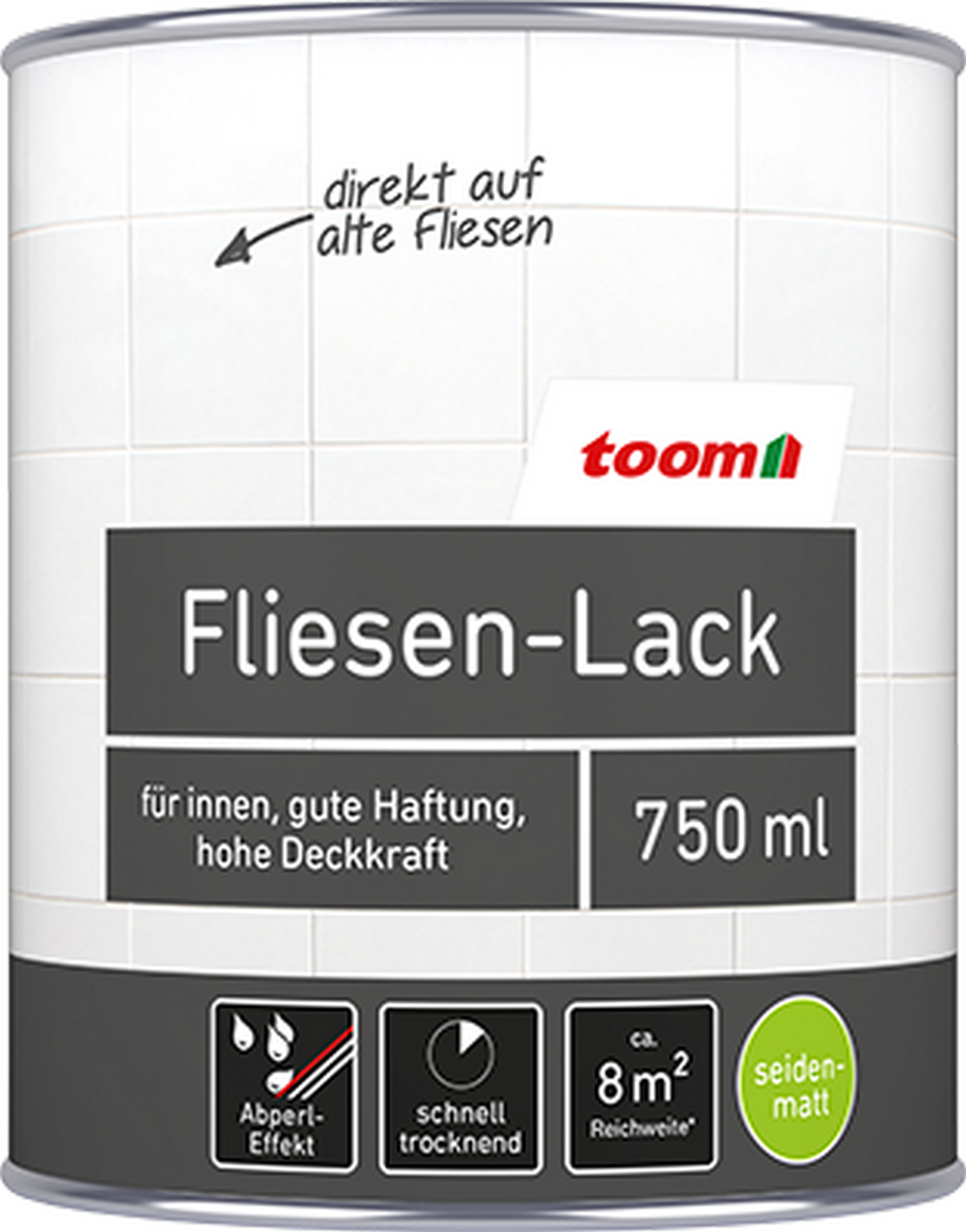 toom Fliesenlack lichtgrau seidenmatt 750 ml