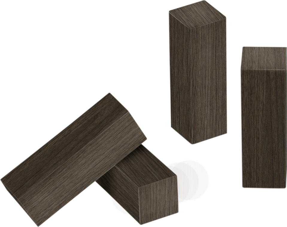 Kosche Eckholz Steineiche foliert 60 x 19 x 19 mm, 4 Stück