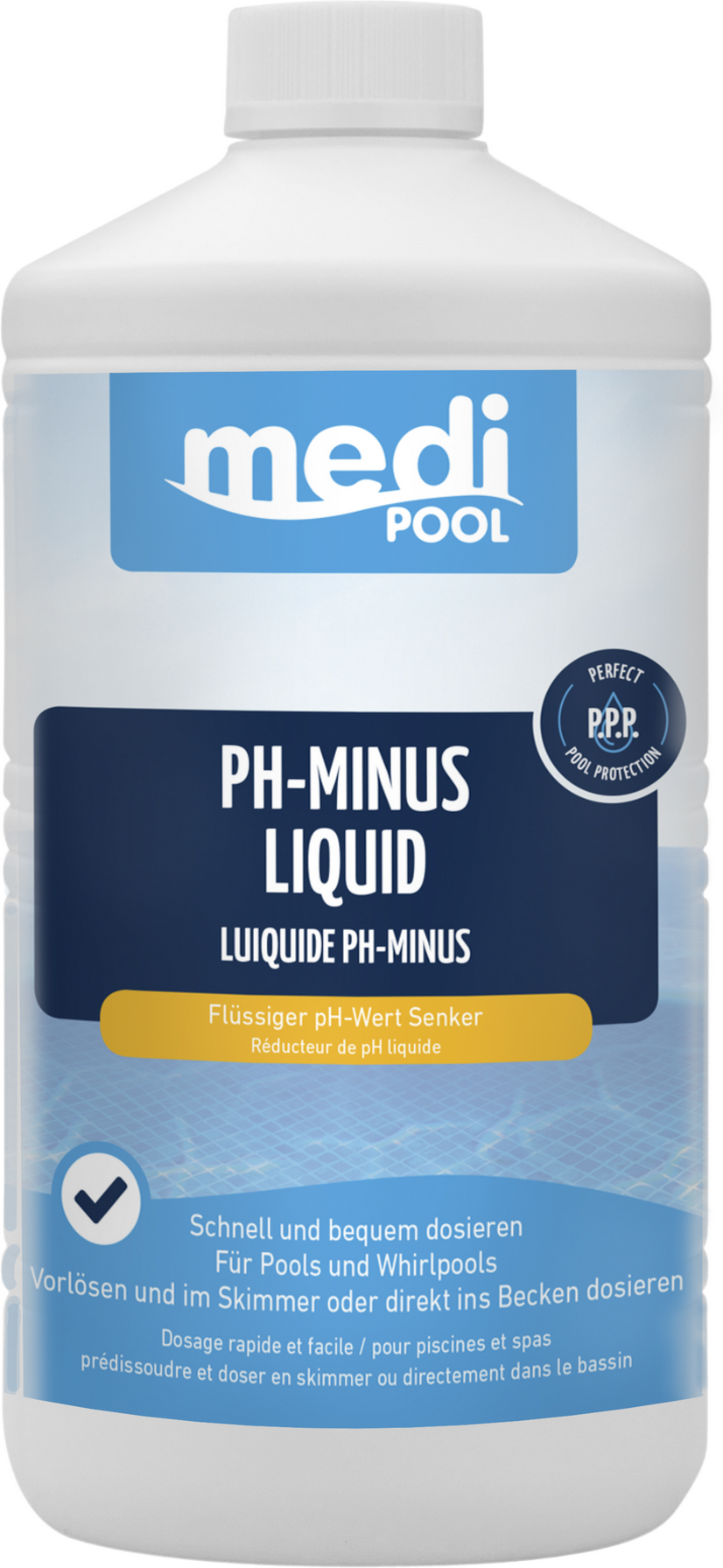 mediPOOL pH-Minus Liquid 1 Liter, für die Poolpflege