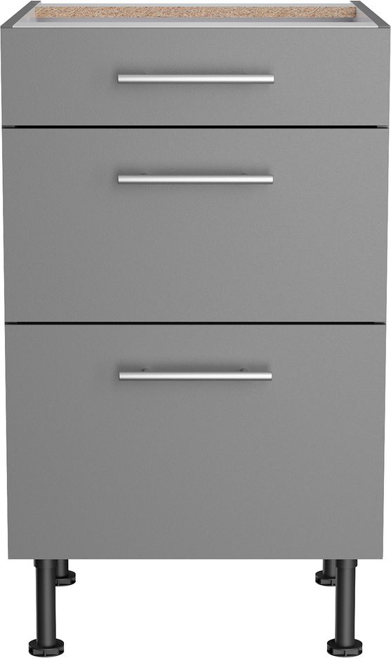 OPTIFIT Unterschrank mit 3 Auszügen 'OPTIkomfort Mats825' basaltgrau 50 x 87 x 58,4 cm