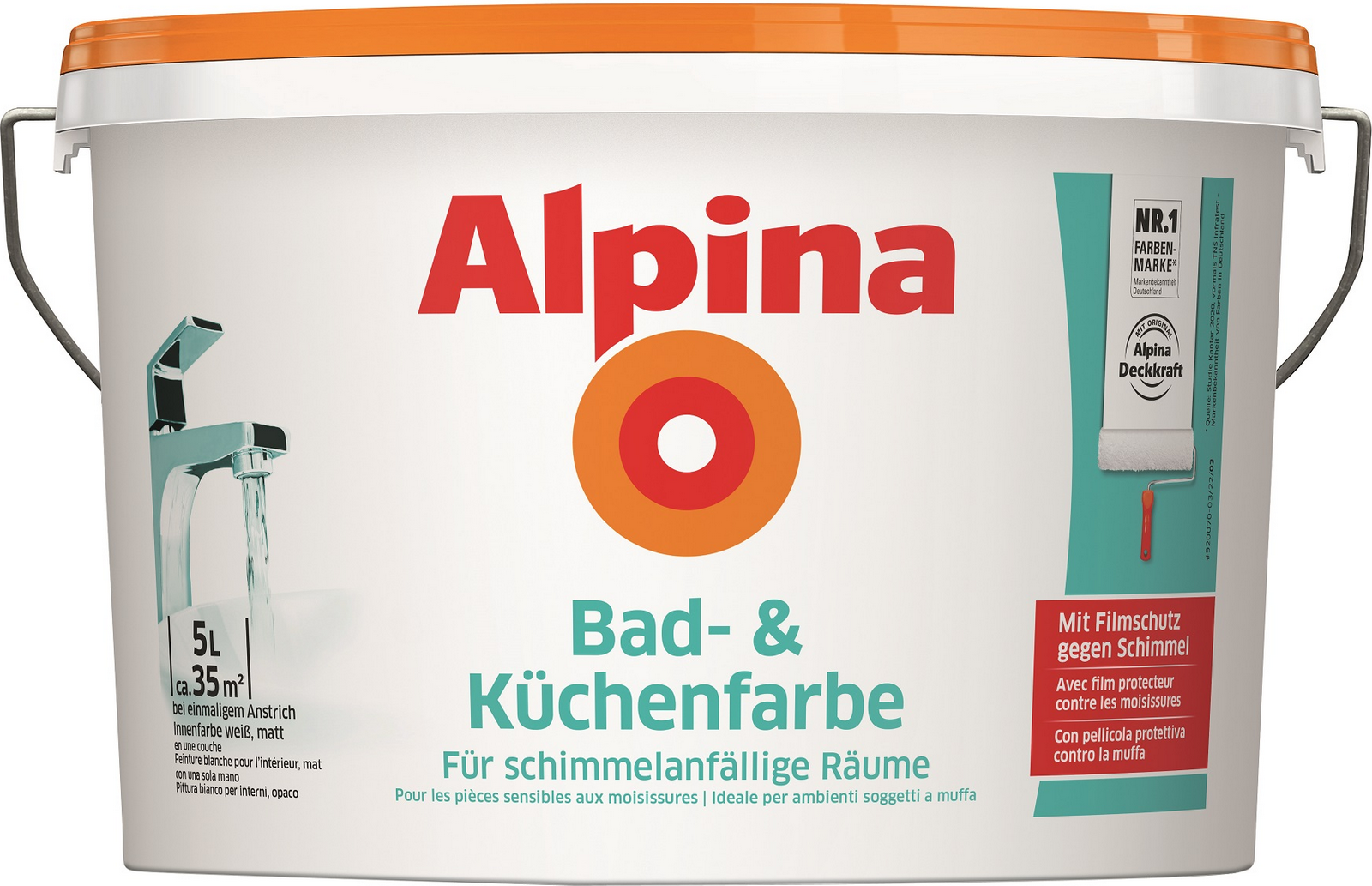 Thumbnail - Alpina Bad- und Küchenfarbe weiß matt 5 l