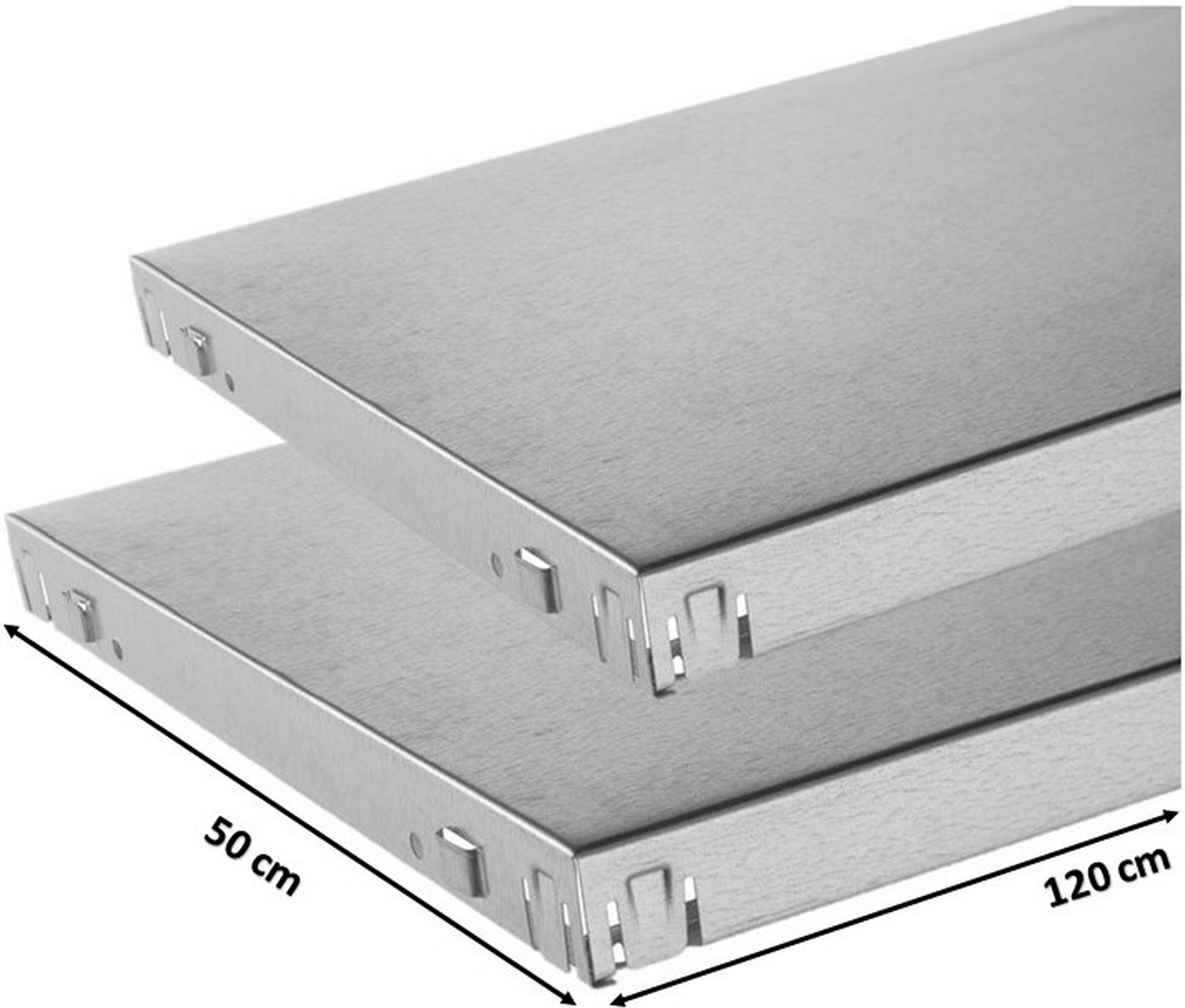 SCHULTE Regalwelt Stecksystem-Fachböden 120 x 50 cm, 2 Stück verzinkt