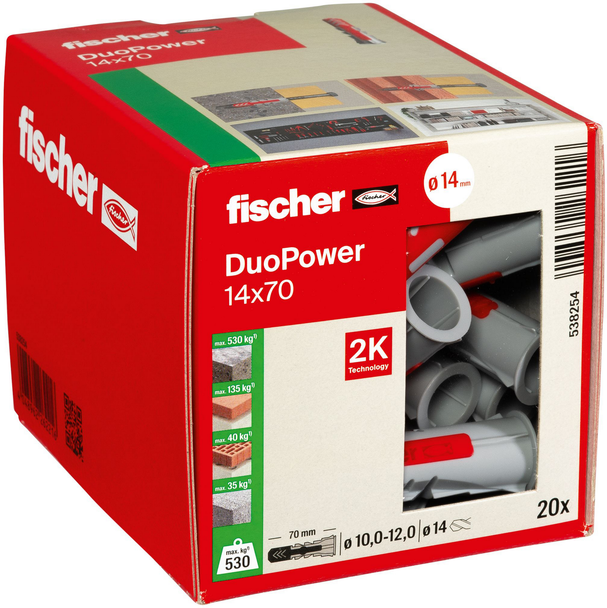 Fischer Dübel-Set 'Duopower' Ø 14 x 70 mm, 20-teilig