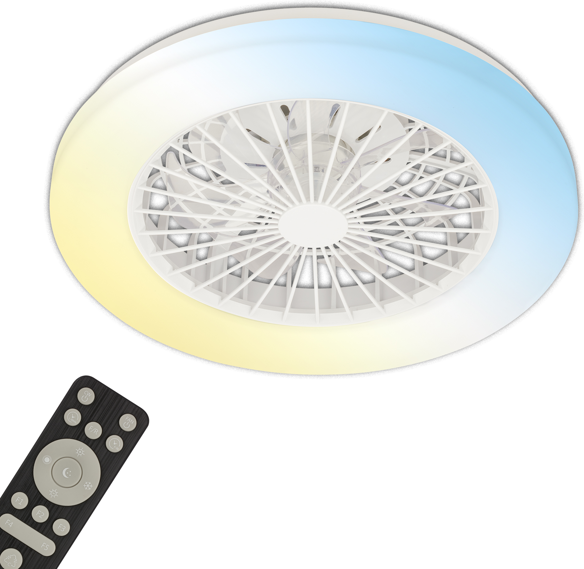 Brilo LED-Deckenleuchte mit Ventilator CCT weiß Ø 48,5 cm