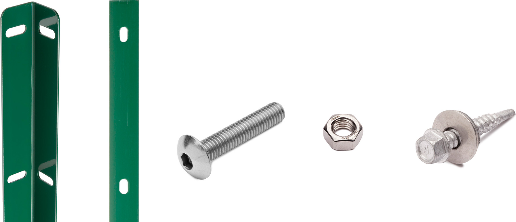 deutsche zauntechnik Zaunanschlussleisten-Set moosgrün für Pfosten Typ A, 83 cm