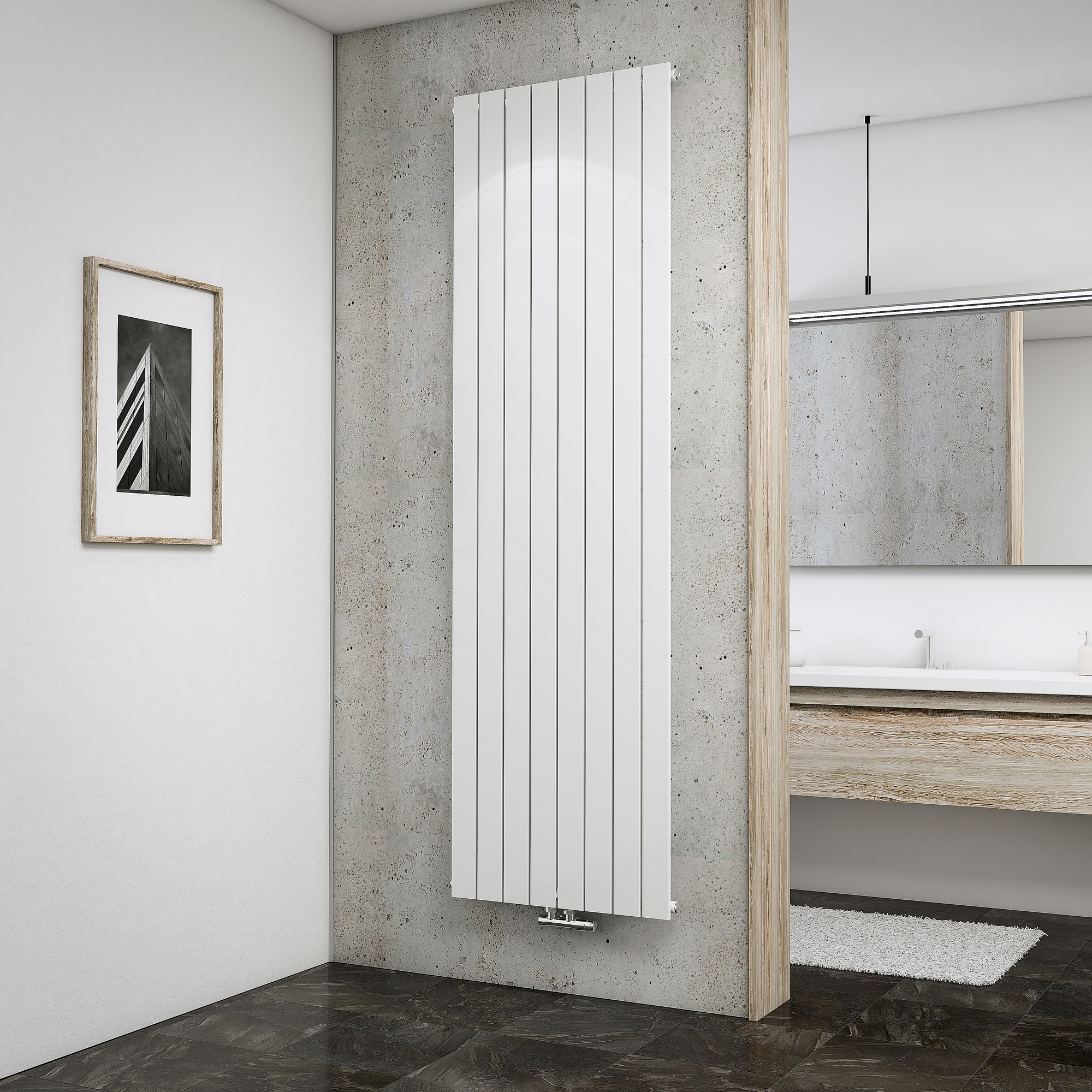 Schulte Badheizkörper 'Aachen' mit Mittelanschluss, alpinweiß, 200 x 61,6 cm