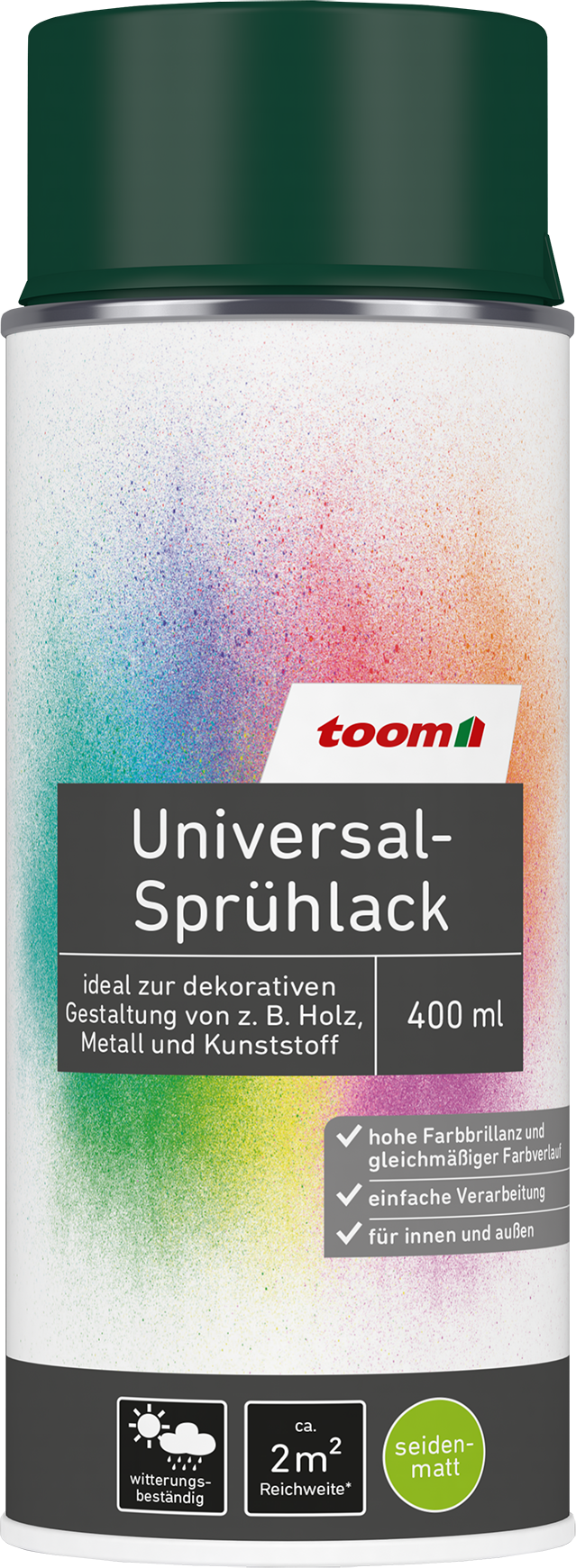 Thumbnail - toom Universal-Sprühlack 'Morgentau' moosgrün seidenmatt 400 ml