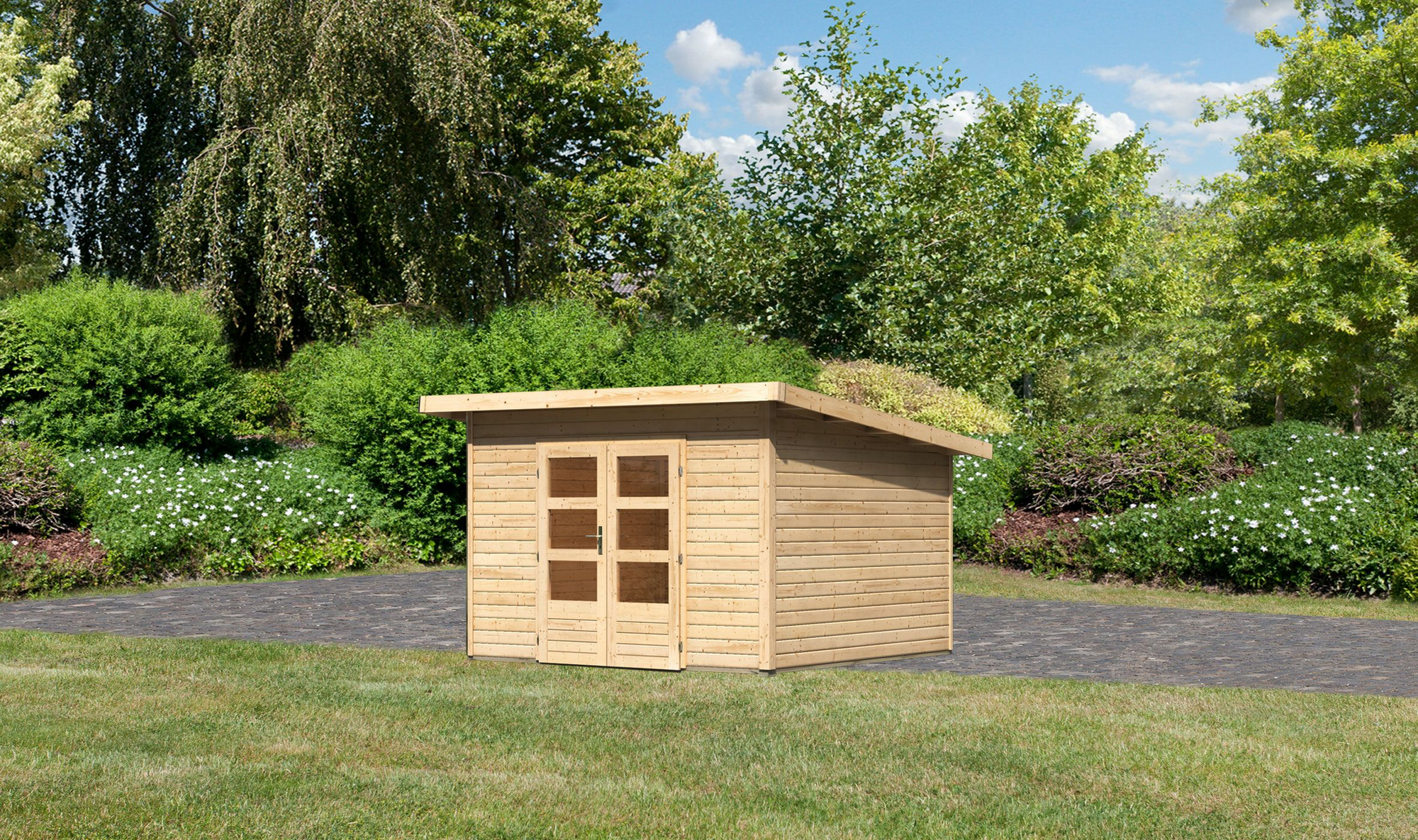 Karibu Gartenhaus 'Fortheim 3' naturbelassen 346 x 229,5 x 331,5 cm