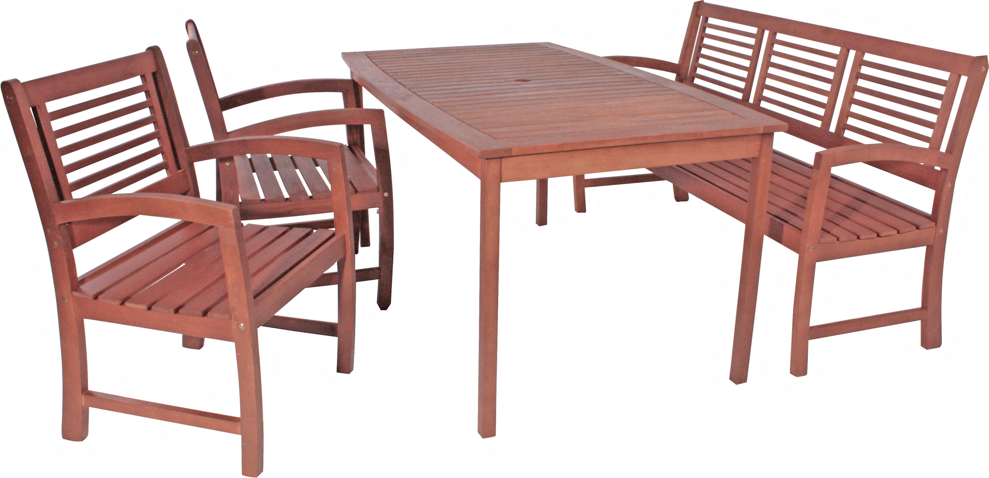 Garden Pleasure Gartenmöbel-Set 'Madison' braun 4-teilig