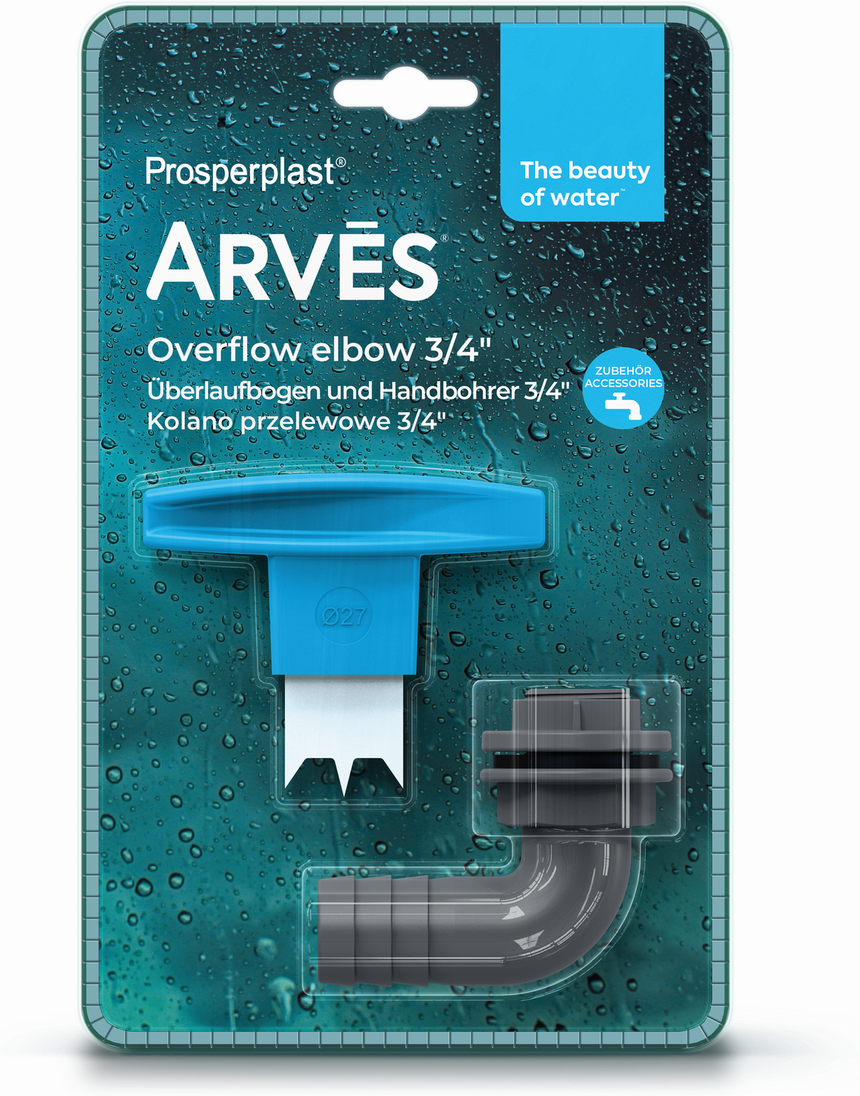 ARVES Überlaufbogen schwarz mit Schlauchanschluss